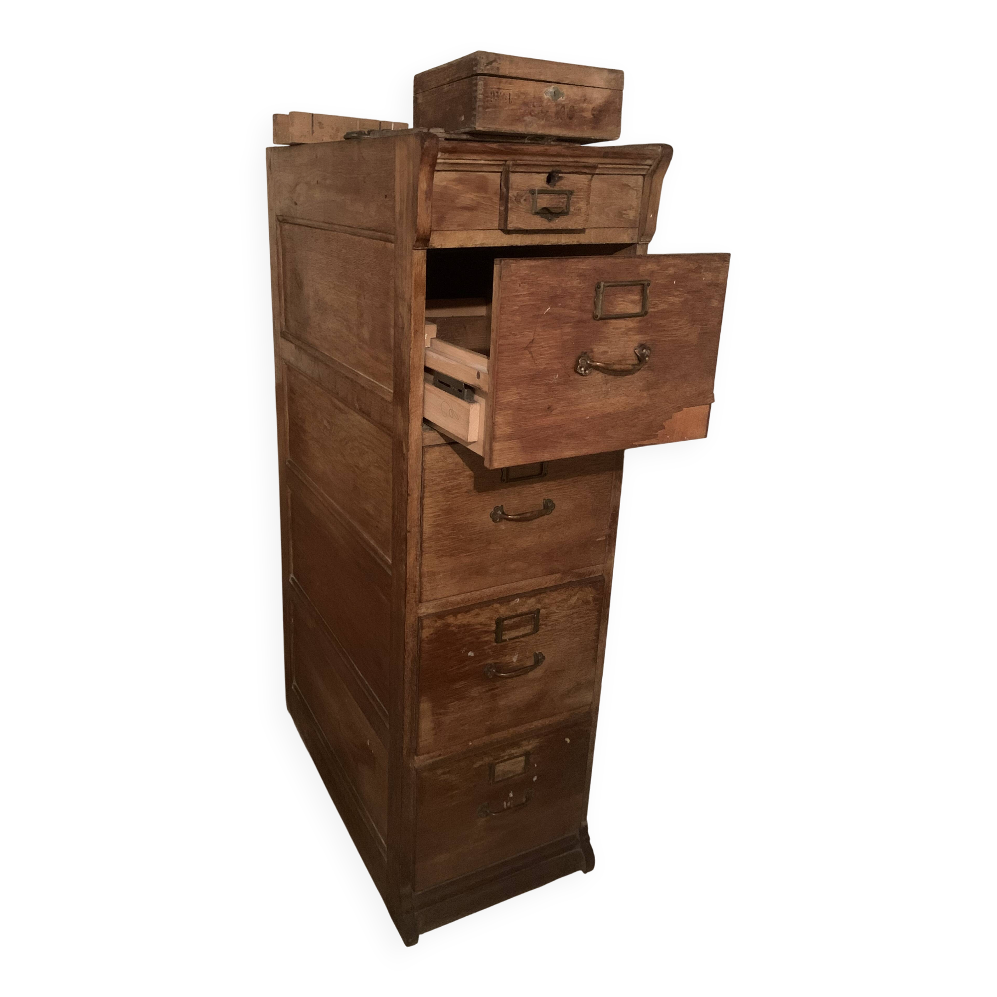 Cabinet de classement antique en bois massif