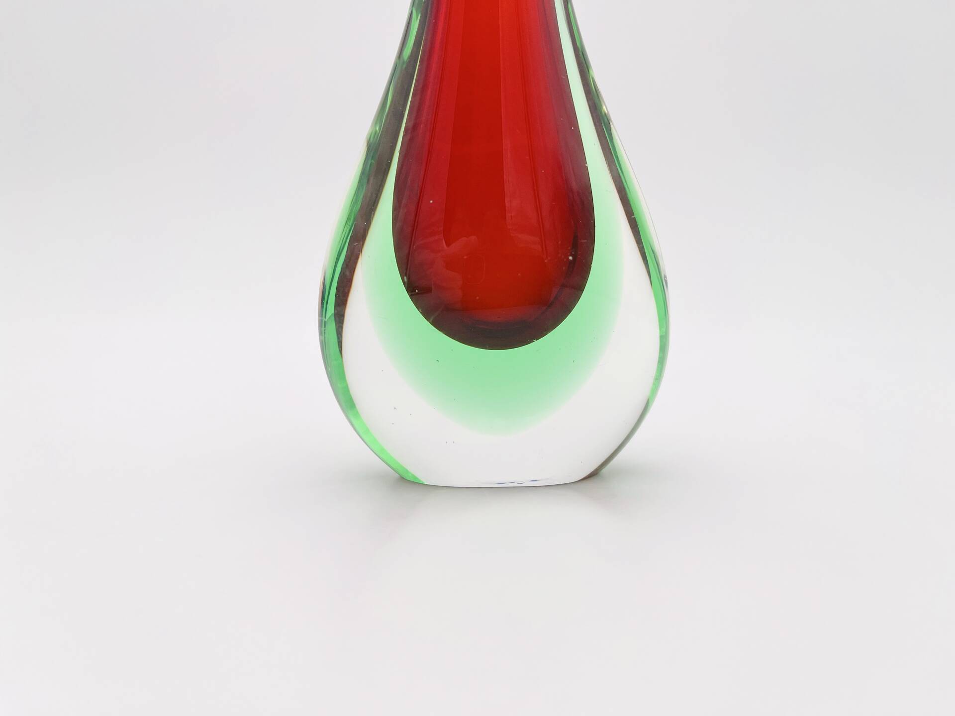 Murano Soliflore Vase - Flavio Poli - Sommerso Red Green 19cm