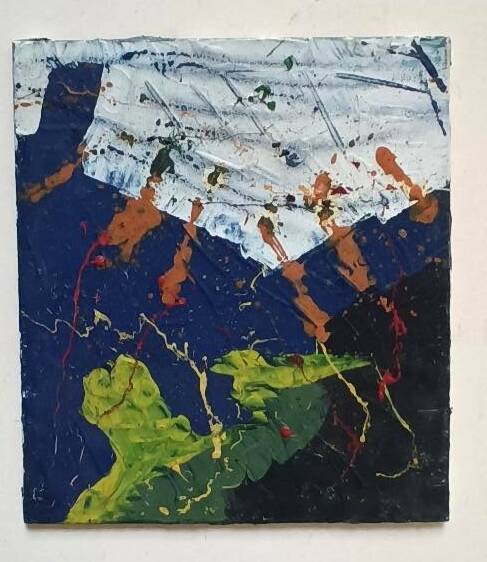Abstract painting - oil on canvas - Simone Ciani - 1990s - materialist