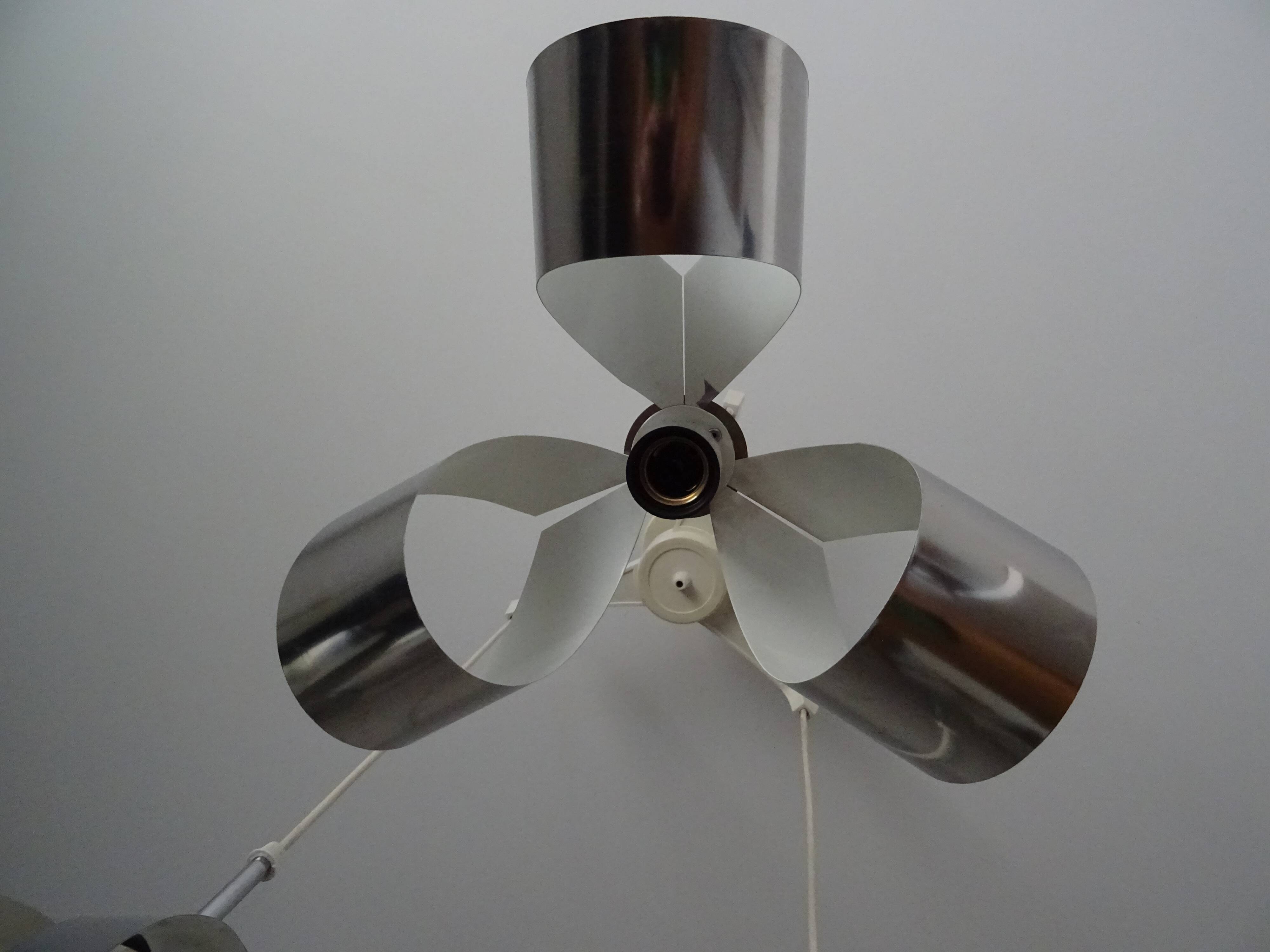 Stainless steel flower cascade suspension, 1970