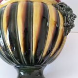 Medici basin in glazed earthenware with satyr masks