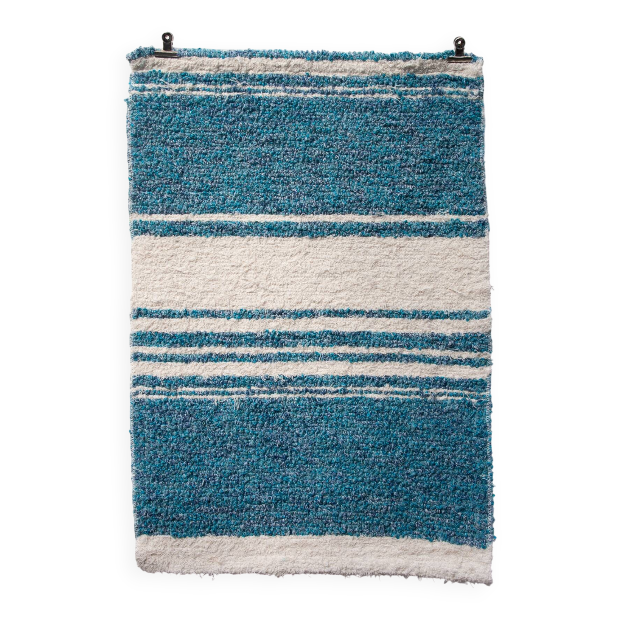 Handwoven recycled cotton rug - 40 x 60 cm