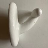 White ceramic bathroom hook 1960s