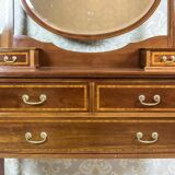 Antique English Softwood and Mahogany Veneer Vanity Table by Maple & Co., 1890s