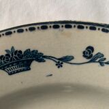 Lot of 8 flat plates and 8 hollow plates in ancient blue salins earthenware