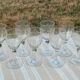 8 old water glasses engraved with a large frieze late XIX-XXth