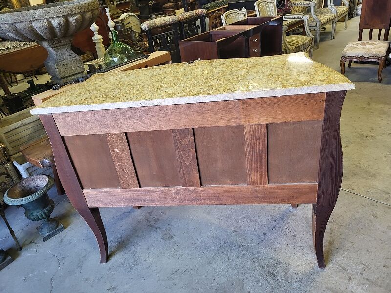 2 rosewood drawer chest of drawers with marble top