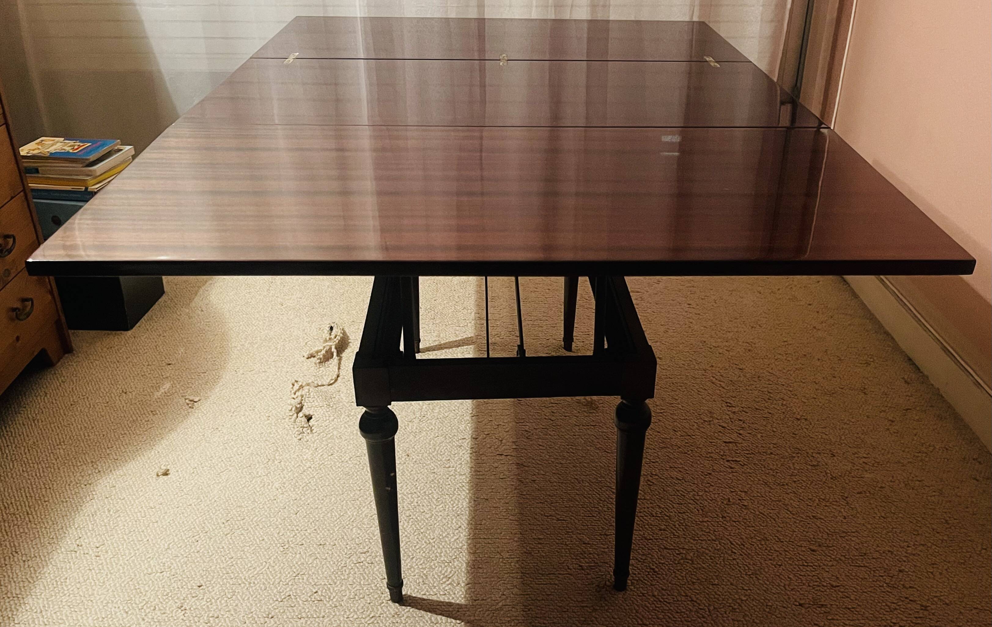 Transformable mahogany table