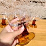 Suite of 6 cocktail glasses 70s