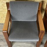 60s 70s Teak Easy Chair Lounge Chairs Danish Modern Design, Set of 2