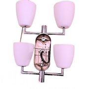 Fontana Arte, Set of 3 4-Light Wall Lamps, White Murano Glass, Italy