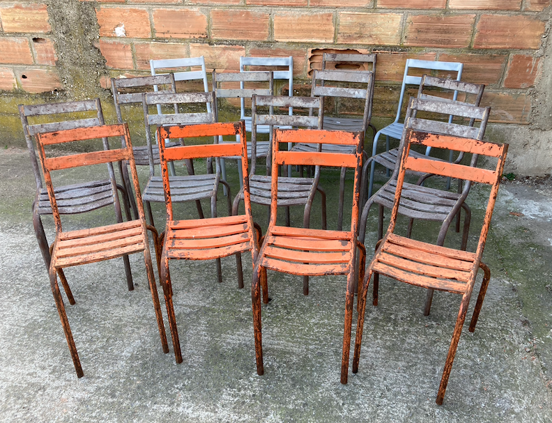 14 metal bistro chairs