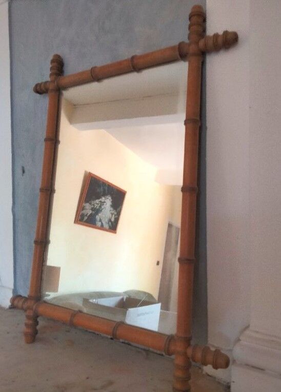 Vintage bamboo mirror