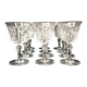 Set of 12 Baccarat Piccadilly Cut Crystal Red Wine Goblets