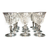 Set of 12 Baccarat Piccadilly Cut Crystal Red Wine Goblets