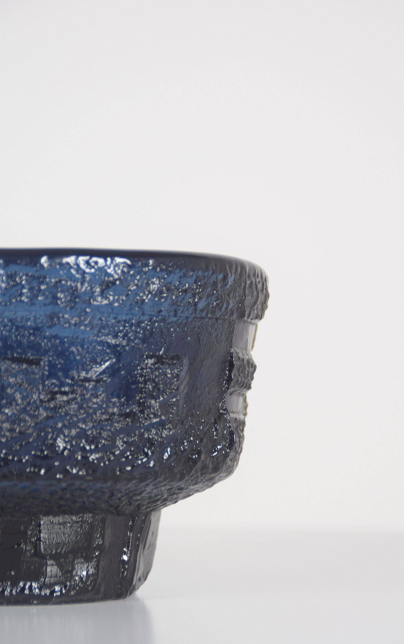 Swedish Cobolt bowl by Göte Augustsson for Ruda Glasbruk, 1960s