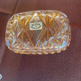 Boîte vintage en cristal ambré Buder