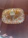 Vintage amber Buder crystal box. Lead crystal.