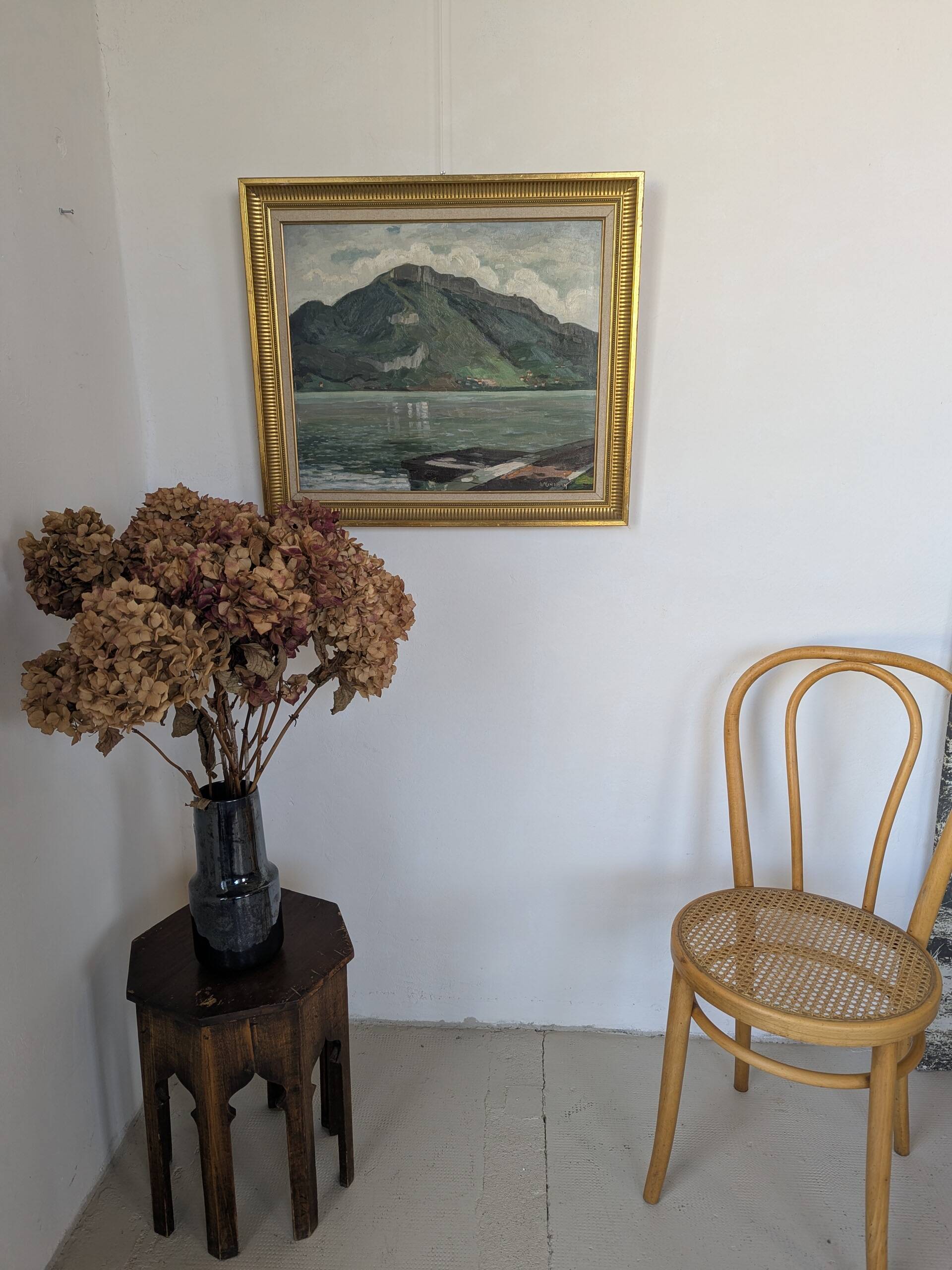 Oil on panel Mountain landscape by WEINMANN