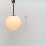 Vintage German space age glass ball pendant lamp by Limburg.