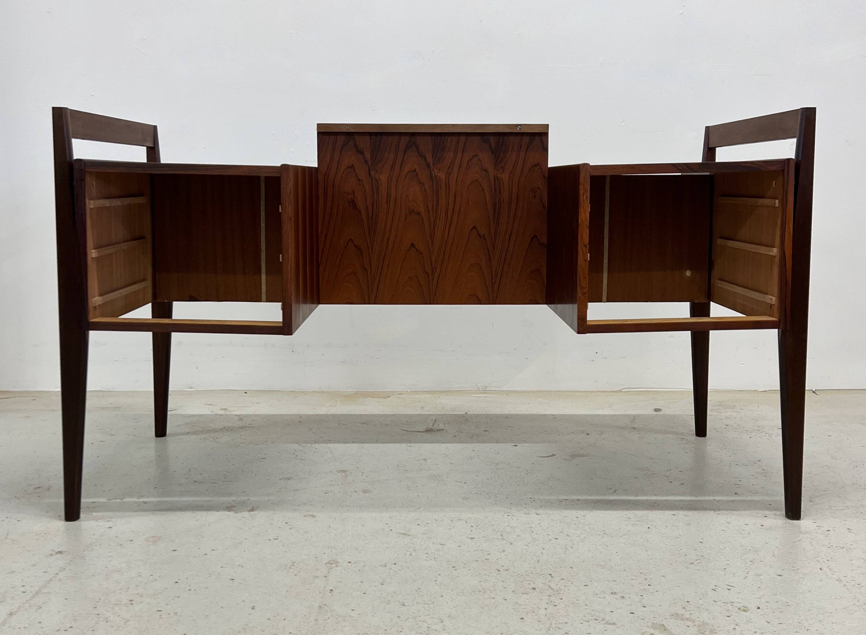 Rosewood 'Floating' Desk By Gunnar Nielsen For Tibergaard, 1960s.