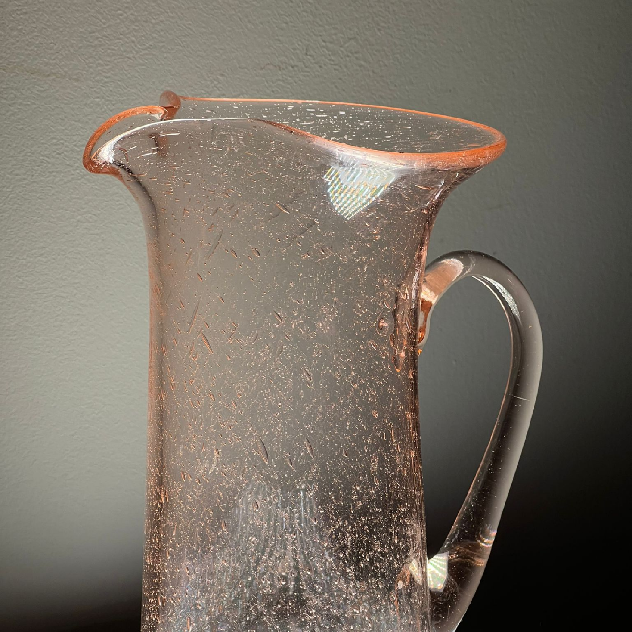 Glass decanter and mouth-blown, Biot 1960