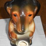 Antique Erphila Dachshund Dog Majolica Teapot