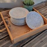 Set of 10 Speckled Dessert Plates