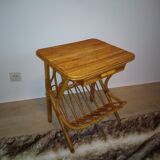 Magazine rack vintage rattan