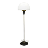 Lampadaire en laiton et verre opalin Lidokov Space Age, années 1960