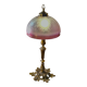 lampe bronze et  abat jour  verre teinté & gravé à l'acide / Art Nouveau , produit d epoque