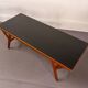 Mid Century Scandinavian Coffee Table in Teak and Black Enameled