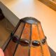 Tiffany Table Lamp Art Nouveau Stained Glass Amber Patinated Base