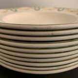 10 hollow plates in ancient earthenware of Longwy XIXth, model Georges
