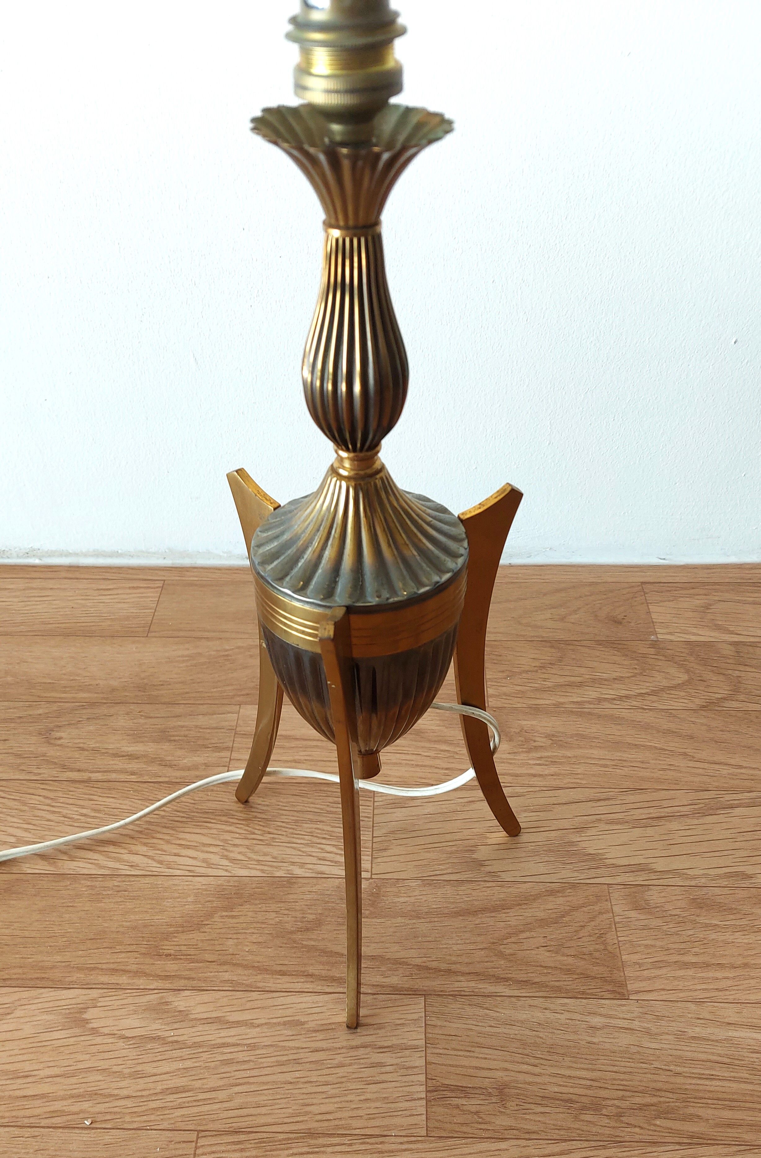 Lamp in gold and silver brass 1950.