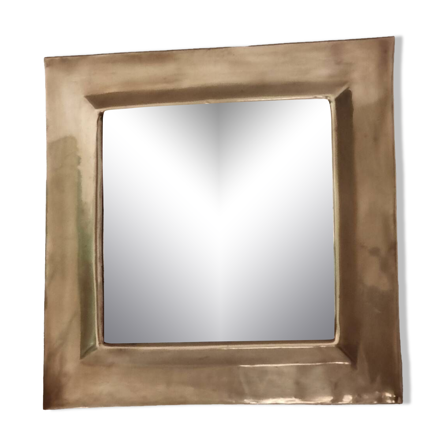 Square brass mirror