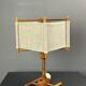 Midcentury Scandinavian pine table lamp with square fabric shade, 1970s