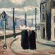 Original Swedish Oil on Panel – "Figures in the Street" by R. Eichburn – Signed – Dated 1936 – Framed – 47 × 39 cm (18.5" × 15.4")
