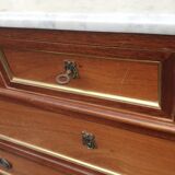 Louis XVI accajou chest of drawers and white marble