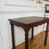 Antique beaded wood side table