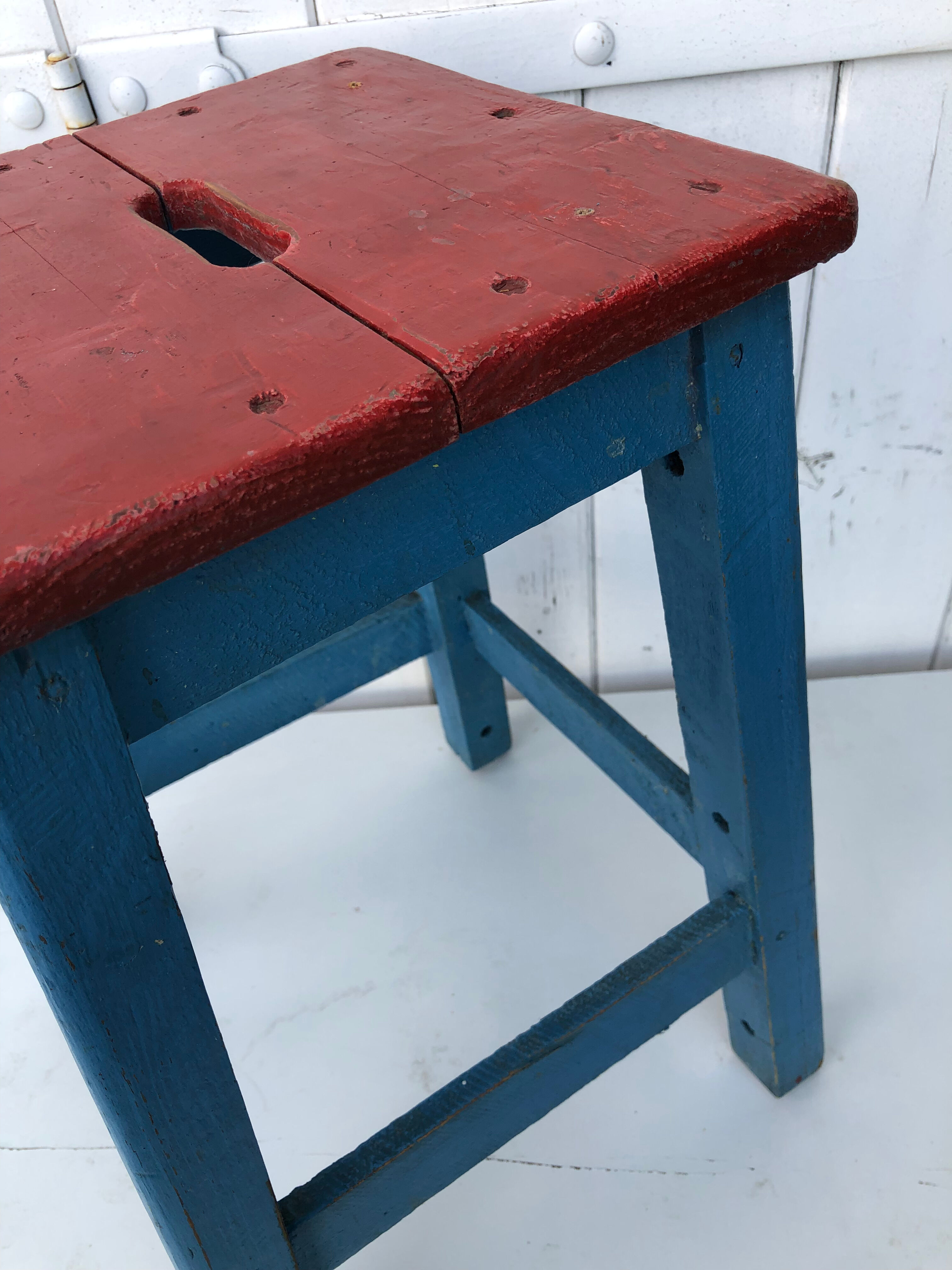 Wooden workshop stool