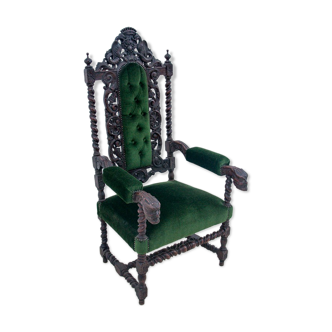 Ancient armchair - throne, France, around 1900.