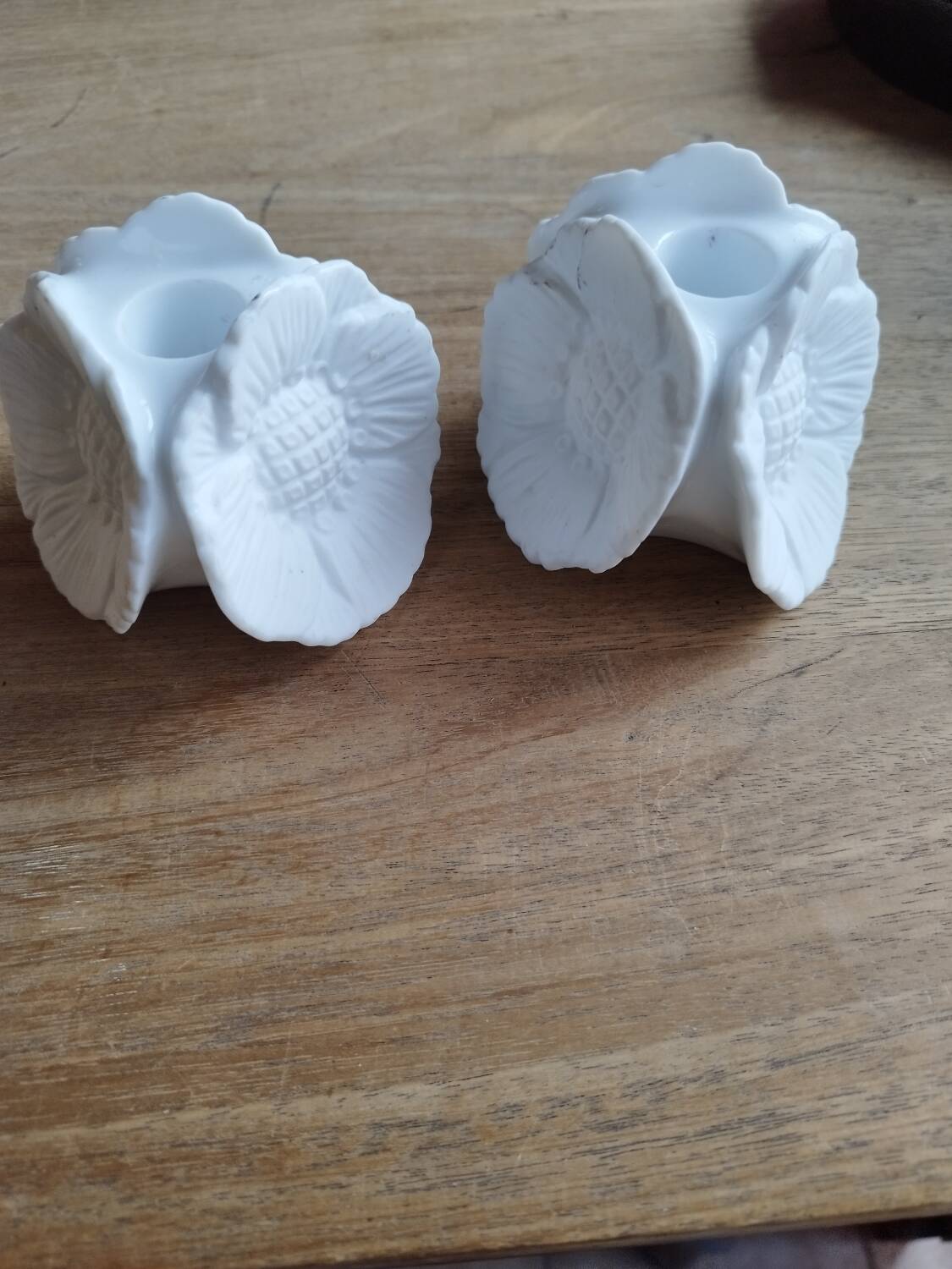 Pair of Limoges porcelain candlesticks