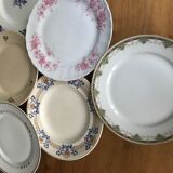Set of 11 flat plates mismatched