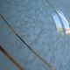 Art Deco table lamp with blue speckled opaline glass globe