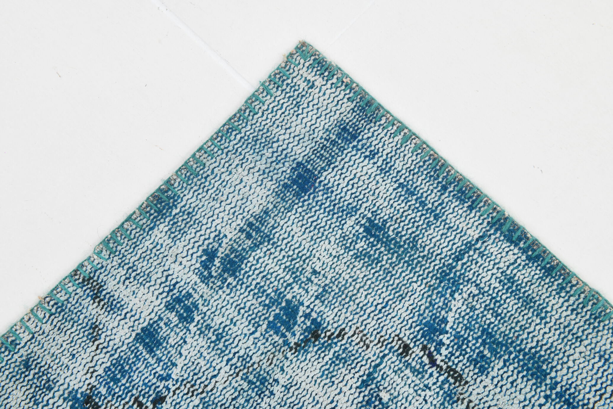 Oversized blue and green wool turkish carpets