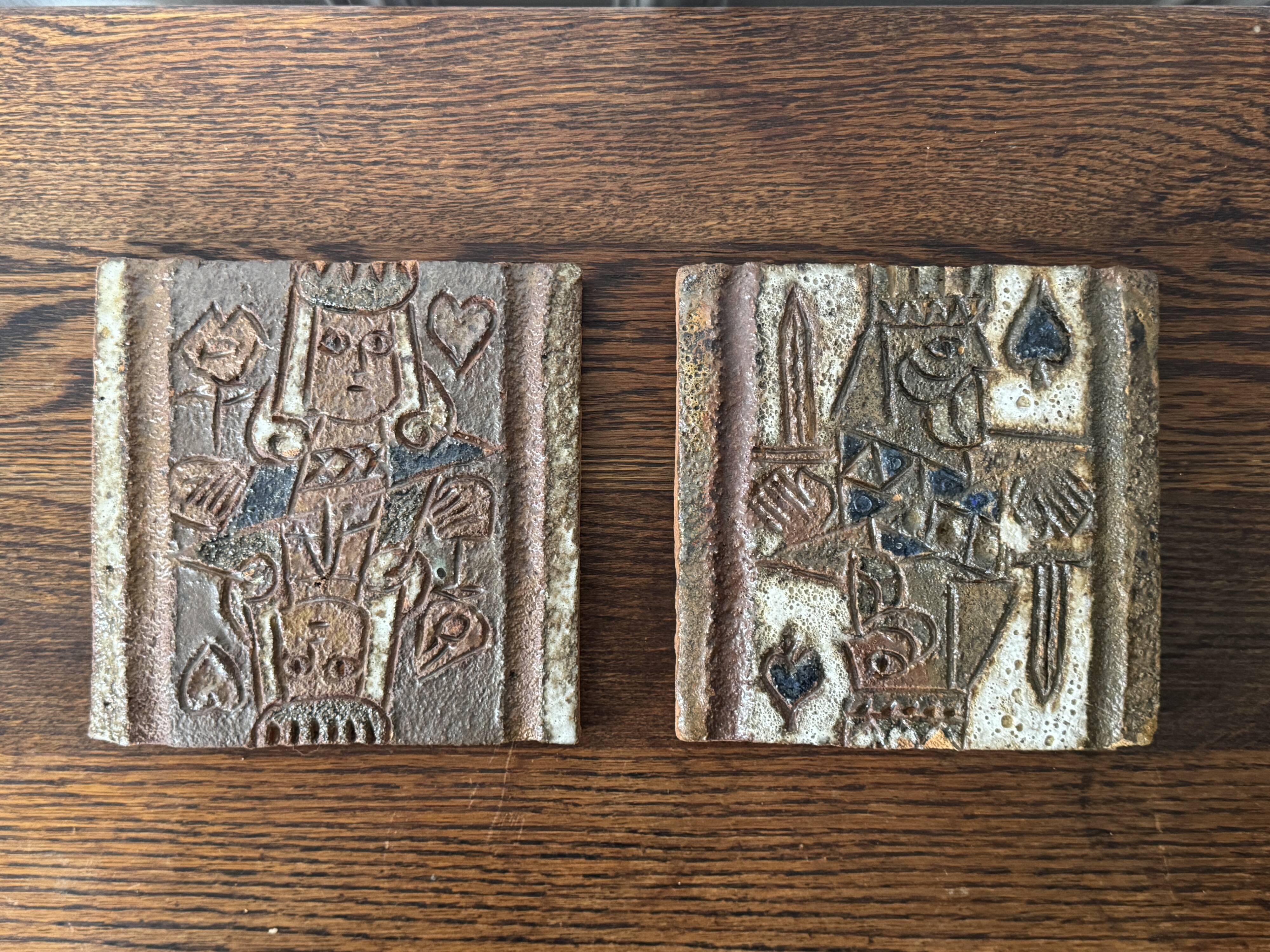 Paire de plaques en céramique par Les argonautes, Vallauris, circa 1960