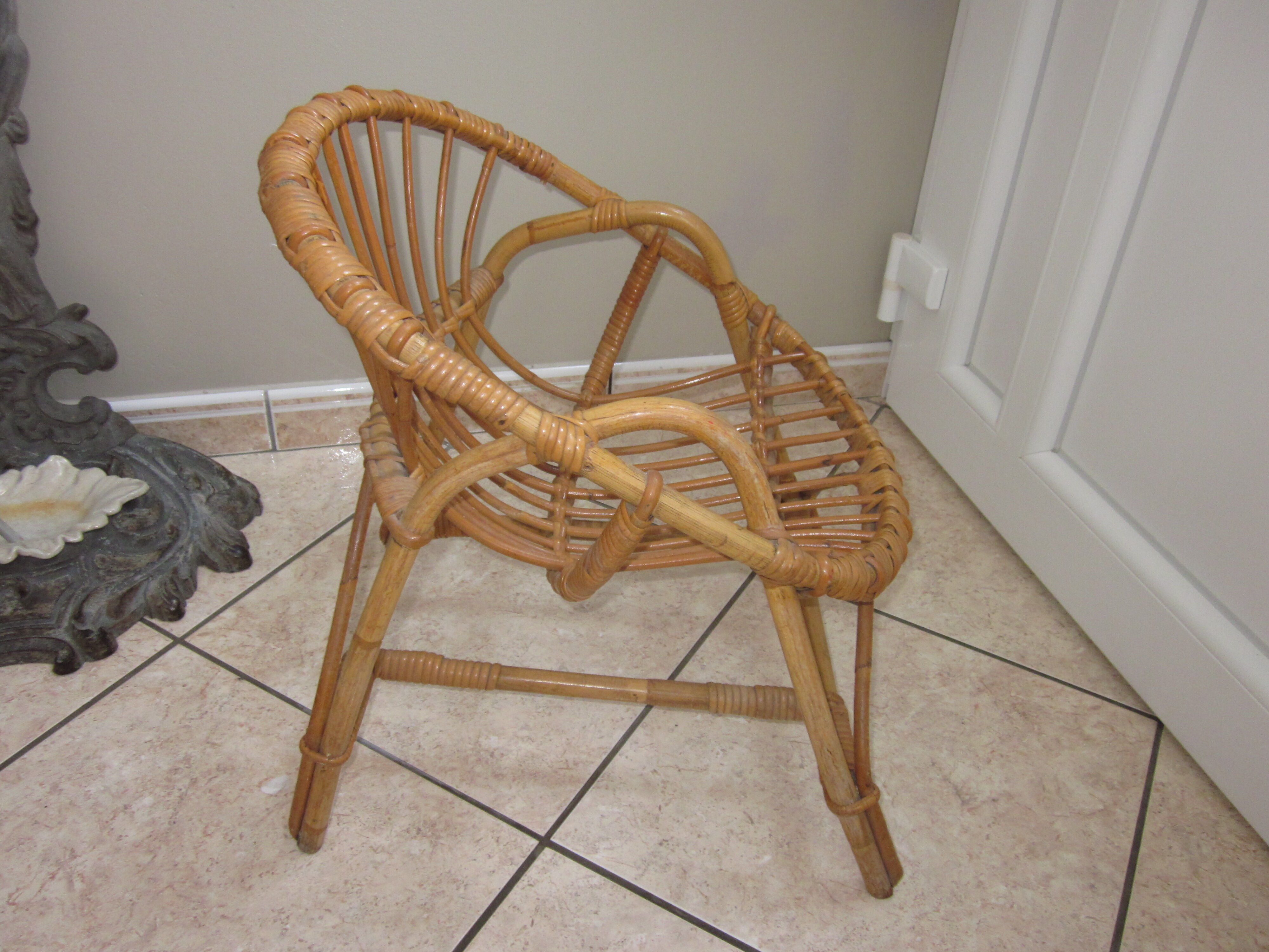 Child 60s rattan chair