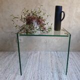 Glass and brass coffee table