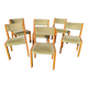 Set of 6 wooden chairs with velvet seat